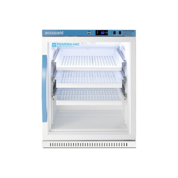 Summit Appliance Div. Accucold ADA Vaccine Refrigerator, 24-3/8"W x 24-3/8 "D x 32.5"H, 6 CuFt, Glass Door, Drawers Shelf ARG6PVDR - main